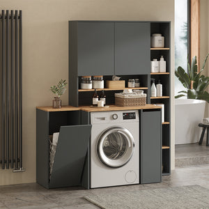 Vicco Mobile lavatrice Antracite/quercia dorata 93.6 x 88.2 cm 2 parti con ripiano