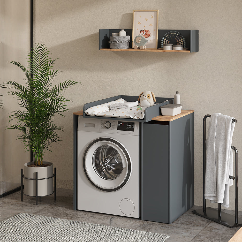 Vicco Mobile lavatrice Antracite/quercia dorata 93.6 x 88.2 cm 2 parti con fasciatoio