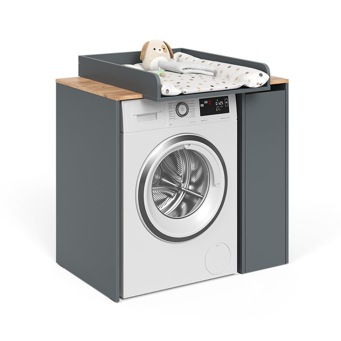 Vicco Mobile lavatrice Antracite/quercia dorata 93.6 x 88.2 cm 2 parti con fasciatoio