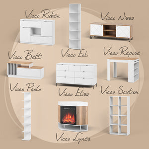 Vicco Tavolino Quercia dorata/bianco 99.6 x 58.8 cm con cassetto