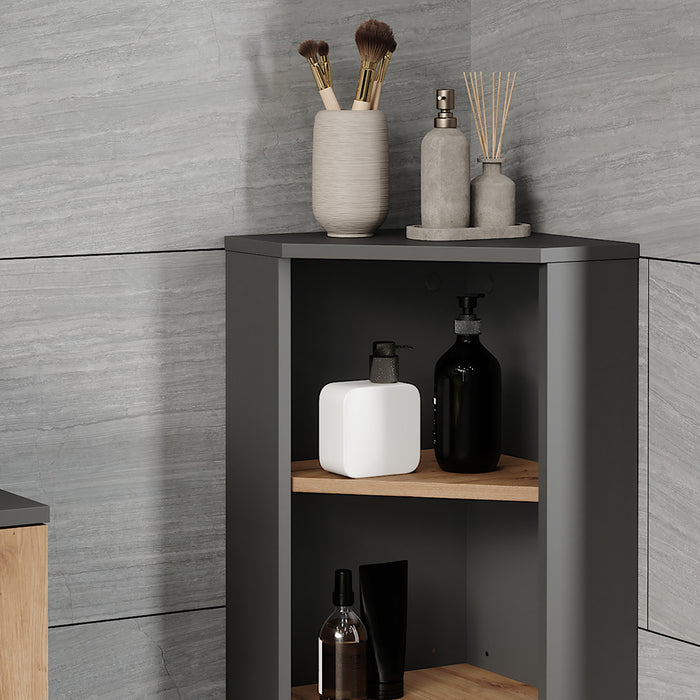 Vicco Mobiletto angolare Antracite/Artisan 33 x 81 cm 3 vani portaoggetti