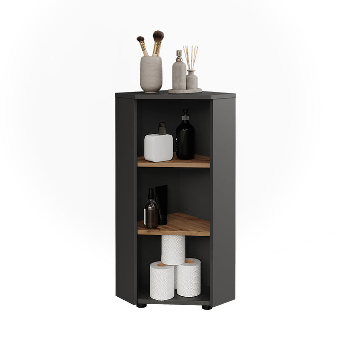 Vicco Mobiletto angolare Antracite/Artisan 33 x 81 cm 3 vani portaoggetti
