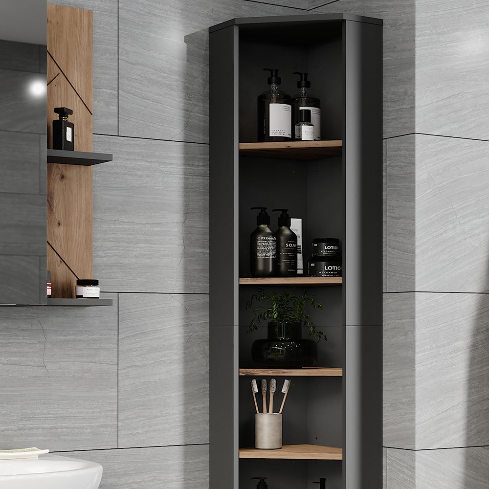 Vicco Mobile alto ad angolo Antracite/Artisan 33 x 192 cm 7 scomparti