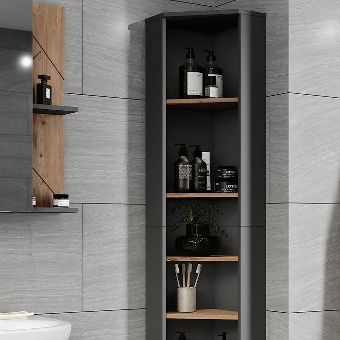 Vicco Mobile alto ad angolo Antracite/Artisan 33 x 192 cm 7 scomparti