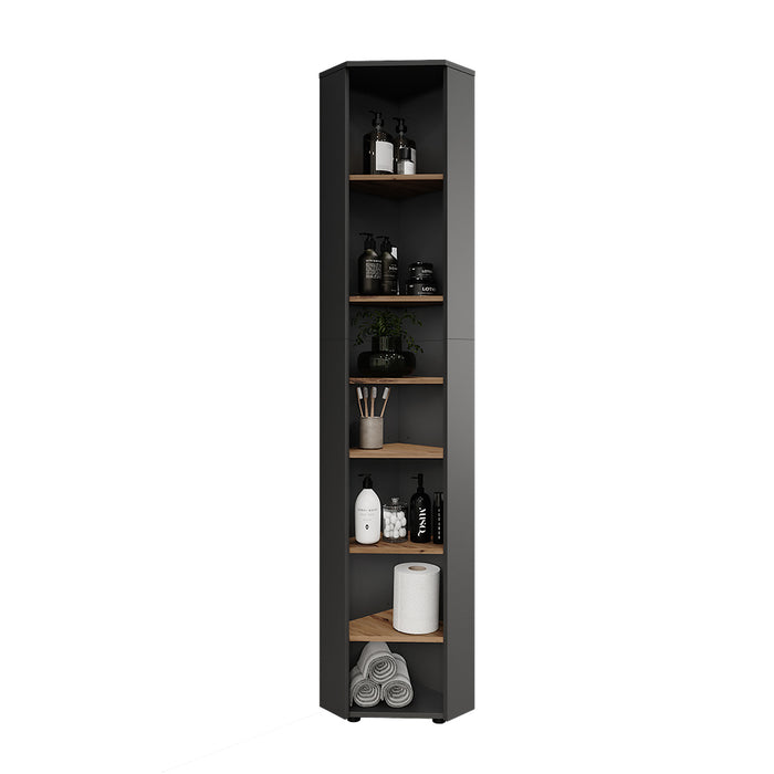 Vicco Mobile alto ad angolo Antracite/Artisan 33 x 192 cm 7 scomparti