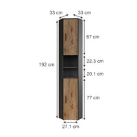 Vicco mobile alto Antracite/Artisan 33 x 192 cm con 2 ante