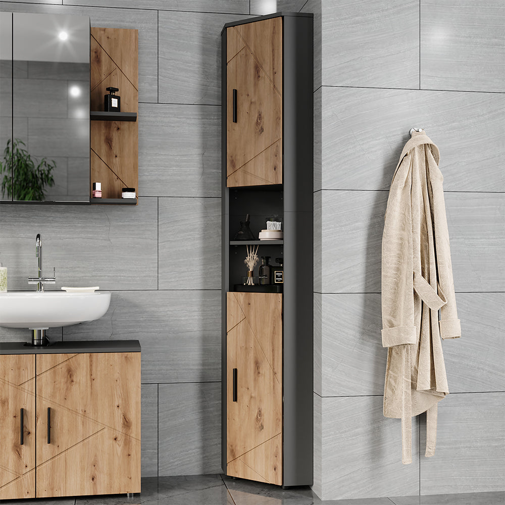 Vicco mobile alto Antracite/Artisan 33 x 192 cm con 2 ante