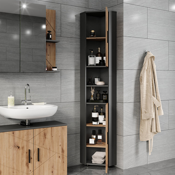 Vicco mobile alto Antracite/Artisan 33 x 192 cm con 2 ante