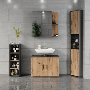 Vicco mobile alto Antracite/Artisan 33 x 192 cm con 2 ante