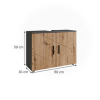 Vicco Mobiletto Antracite/Artisan 80 x 59 cm con 2 porte