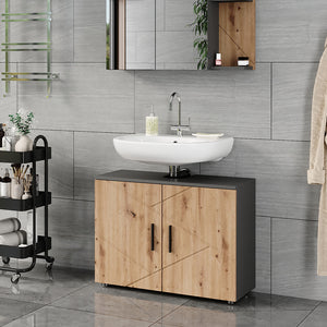 Vicco Mobiletto Antracite/Artisan 80 x 59 cm con 2 porte