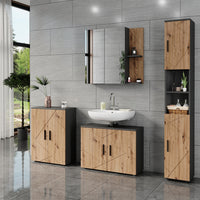 Vicco Mobiletto Antracite/Artisan 80 x 59 cm con 2 porte