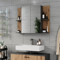 Vicco Armadio a specchio per il bagno Antracite/Artisan 100 x 75 cm con 2 porte