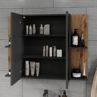 Vicco Armadio a specchio per il bagno Antracite/Artisan 100 x 75 cm con 2 porte