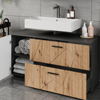 Vicco Mobiletto per lavabo Antracite/Artisan 120.1 x 60.6 cm con 2 cassetti e 1 anta