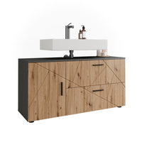 Vicco Mobiletto per lavabo Antracite/Artisan 120.1 x 60.6 cm con 2 cassetti e 1 anta