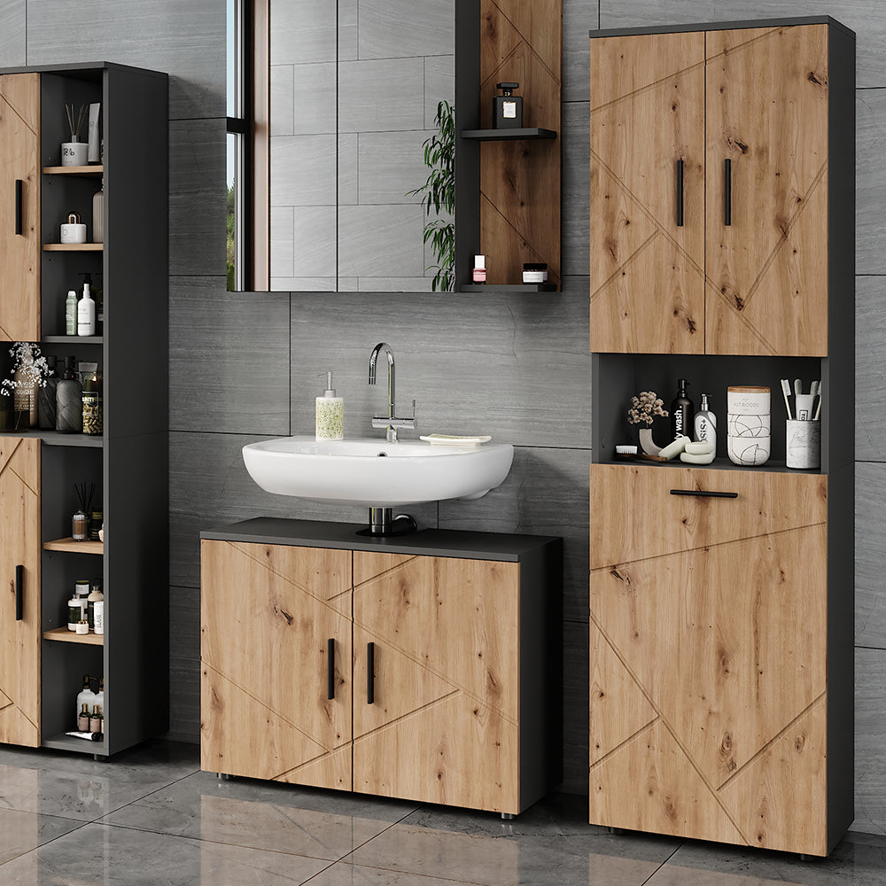 Vicco Mobili alti  Antracite/Artisan 50 x 172 cm con 3 porte