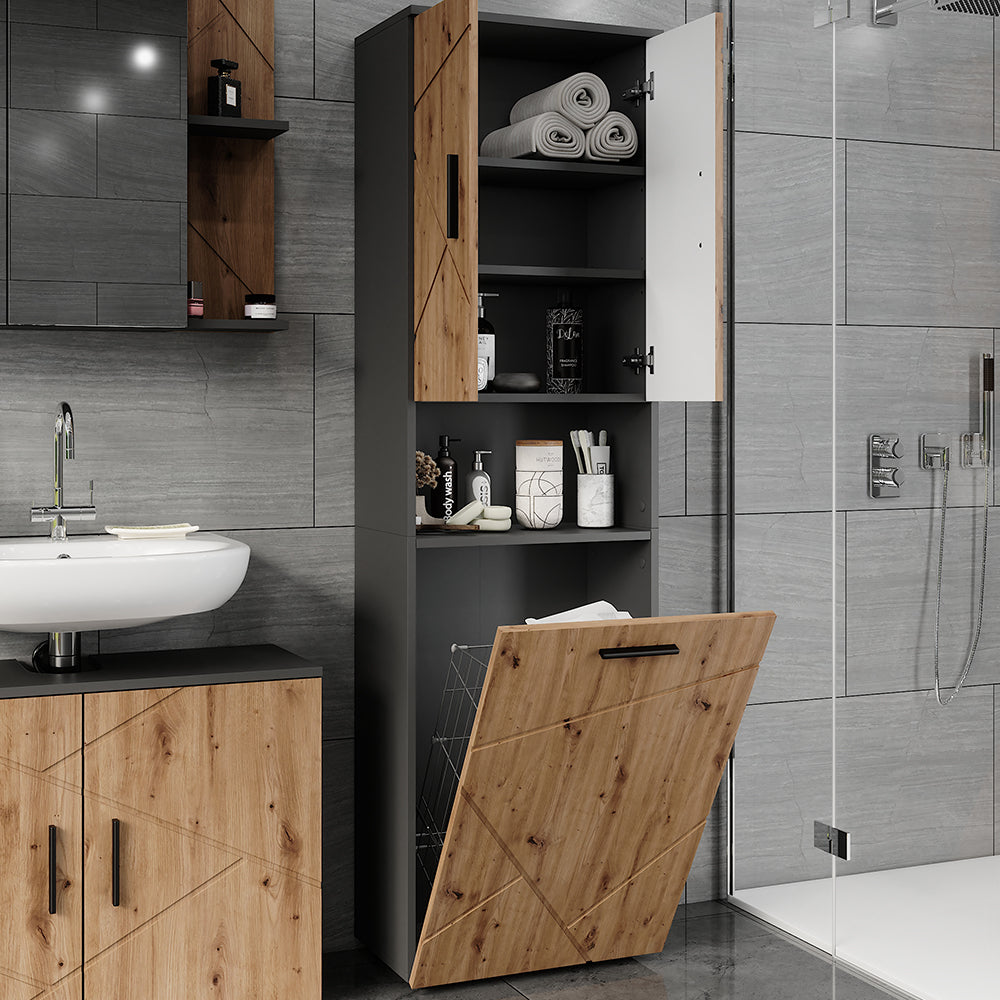 Vicco Mobili alti  Antracite/Artisan 50 x 172 cm con 3 porte