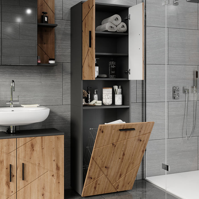 Vicco Mobili alti  Antracite/Artisan 50 x 172 cm con 3 porte