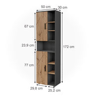 Vicco Mobile alto Antracite/Artisan 50 x 172 cm con 2 porte