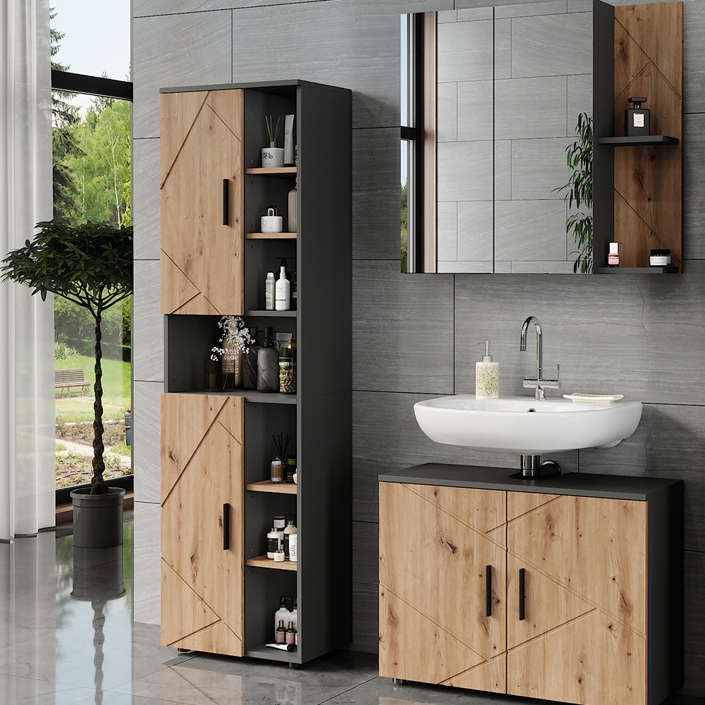 Vicco Mobile alto Antracite/Artisan 50 x 172 cm con 2 porte