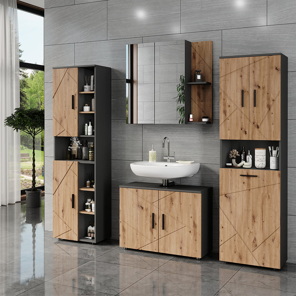 Vicco Mobile alto Antracite/Artisan 50 x 172 cm con 2 porte