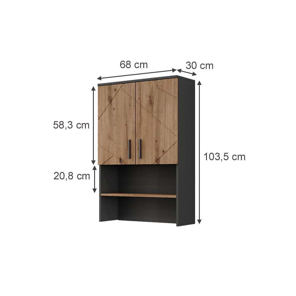 Vicco Struttura per mobile lavatrice Antracite/Artisan 68 x 103.5 cm con 2 porte