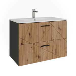 Vicco Mobiletto per lavabo Antracite/Artisan 80 x 57 cm Mobiletto per lavabo