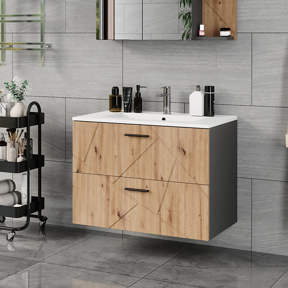 Vicco Mobiletto per lavabo Antracite/Artisan 80 x 57 cm Mobiletto per lavabo