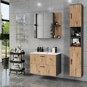 Vicco Mobile alto Antracite/Artisan 30 x 190 cm con 2 porte