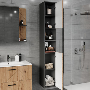 Vicco Mobile alto Antracite/Artisan 30 x 190 cm con 2 porte