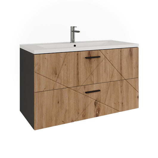 Vicco Mobiletto per lavabo Antracite/Artisan 100 x 57 cm con 2 cassetti
