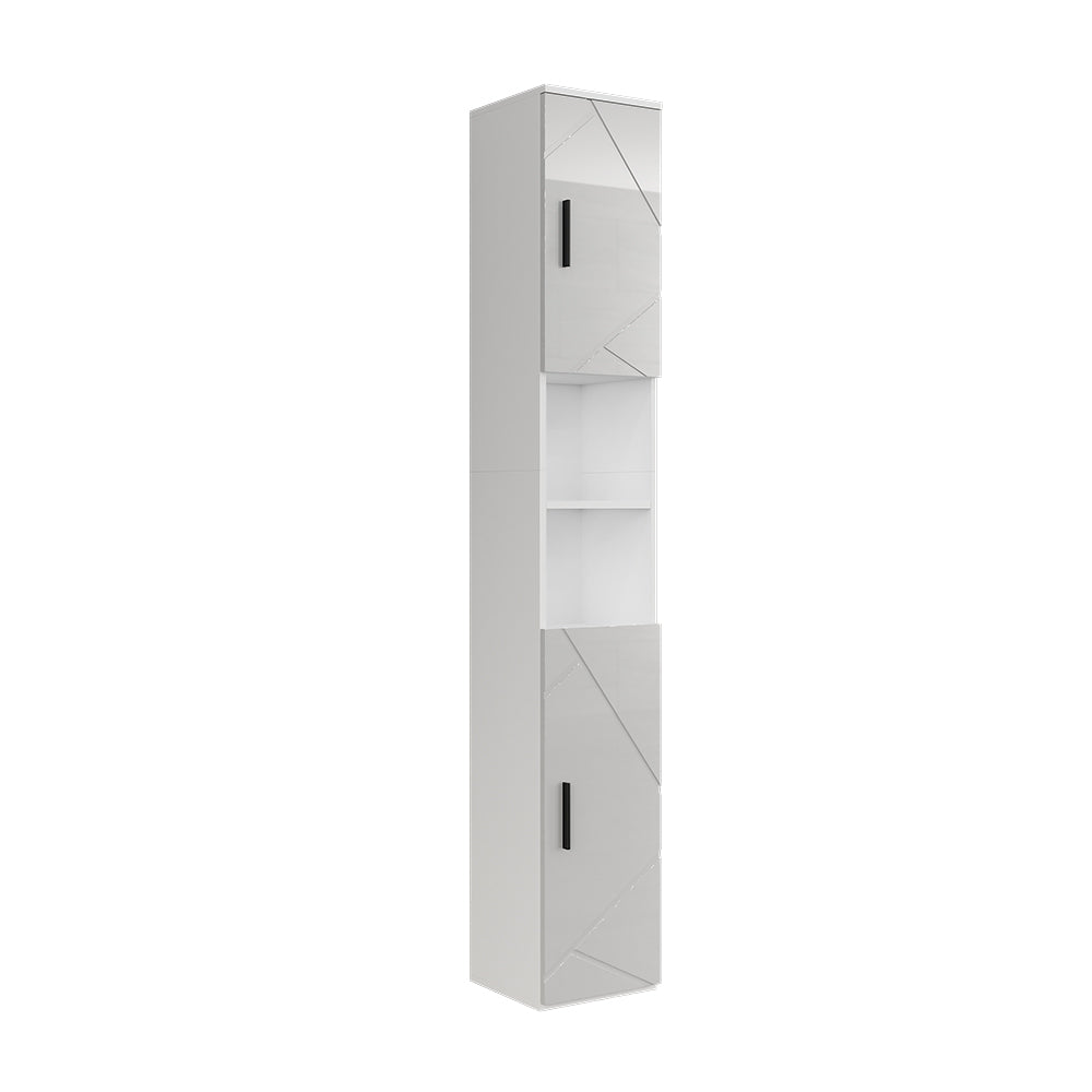 Vicco Mobile alto Bianco/bianco lucido 30 x 190 cm con 2 porte
