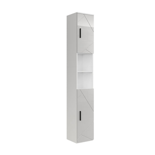 Vicco Mobile alto Bianco/bianco lucido 30 x 190 cm con 2 porte