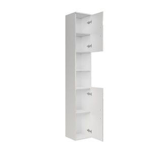 Vicco Mobile alto Bianco/bianco lucido 30 x 190 cm con 2 porte