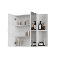 Vicco Mobile a specchio per il bagno Bianco/bianco lucido 100 x 75 cm con 2 porte