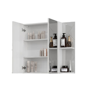 Vicco Mobile a specchio per il bagno Bianco/bianco lucido 100 x 75 cm con 2 porte