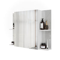 Vicco Mobile a specchio per il bagno Bianco/bianco lucido 100 x 75 cm con 2 porte
