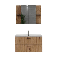 Vicco Set di mobili da bagno Antracite/Artisan 3 parti