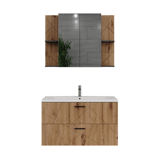 Vicco Set di mobili da bagno Antracite/Artisan 3 parti