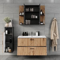 Vicco Set di mobili da bagno Antracite/Artisan 4 parti