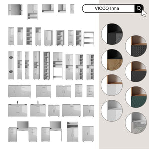 Vicco Mobile lavatrice Antracite 68 x 88.5 cm 2 parti