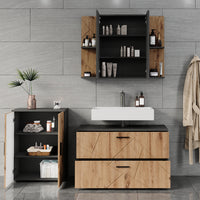 Vicco Set di mobili da bagno Antracite/Artisan 3 parti