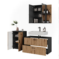 Vicco Set di mobili da bagno Antracite/Artisan 3 parti