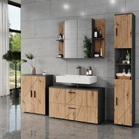 Vicco Set di mobili da bagno Antracite/Artisan 3 parti