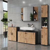 Vicco Set di mobili da bagno Antracite/Artisan 4 parti