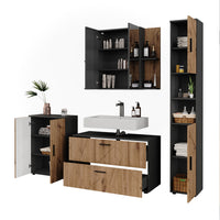 Vicco Set di mobili da bagno Antracite/Artisan 4 parti