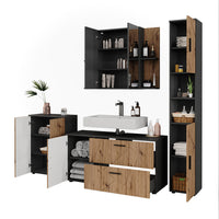 Vicco Set di mobili da bagno Antracite/Artisan 4 parti