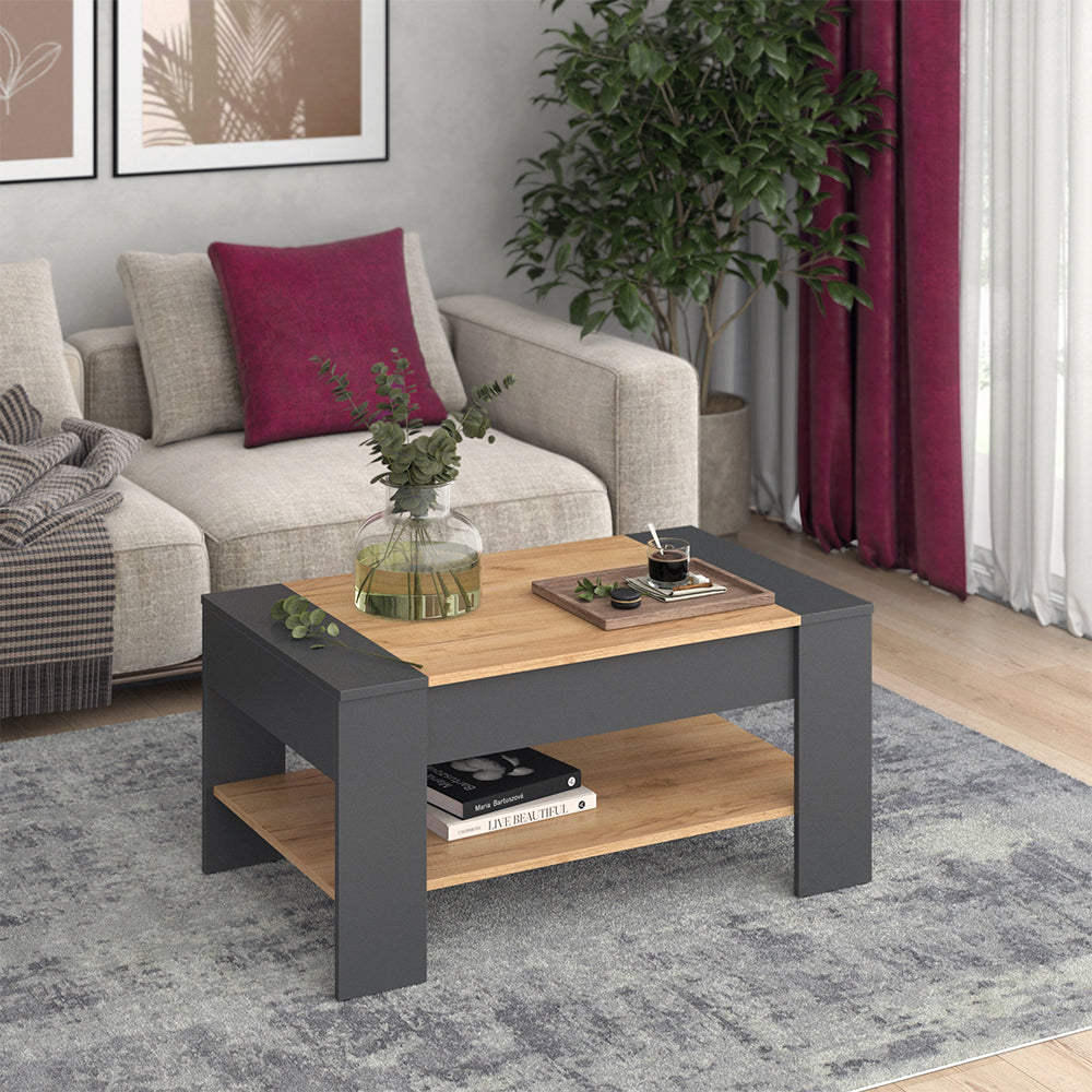 Vicco Tavolino Quercia dorata/antracite 99.6 x 58.8 cm con cassetto