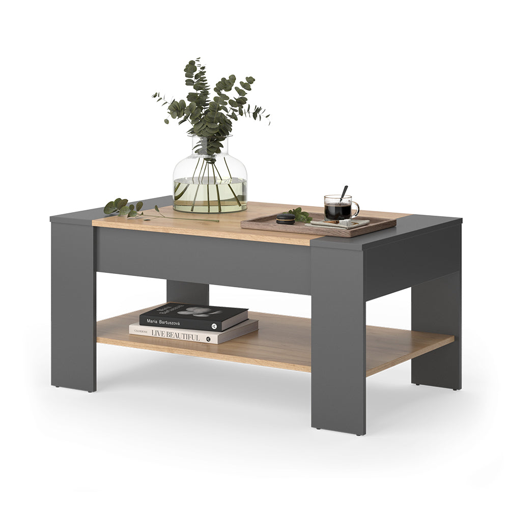 Vicco Tavolino Quercia dorata/antracite 99.6 x 58.8 cm con cassetto